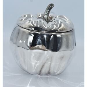 Vintage Silver Plated Pumpkin Ice Bucket by Teghini, Firenze, Italy c.1970